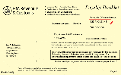 HMRC Payment Booklet