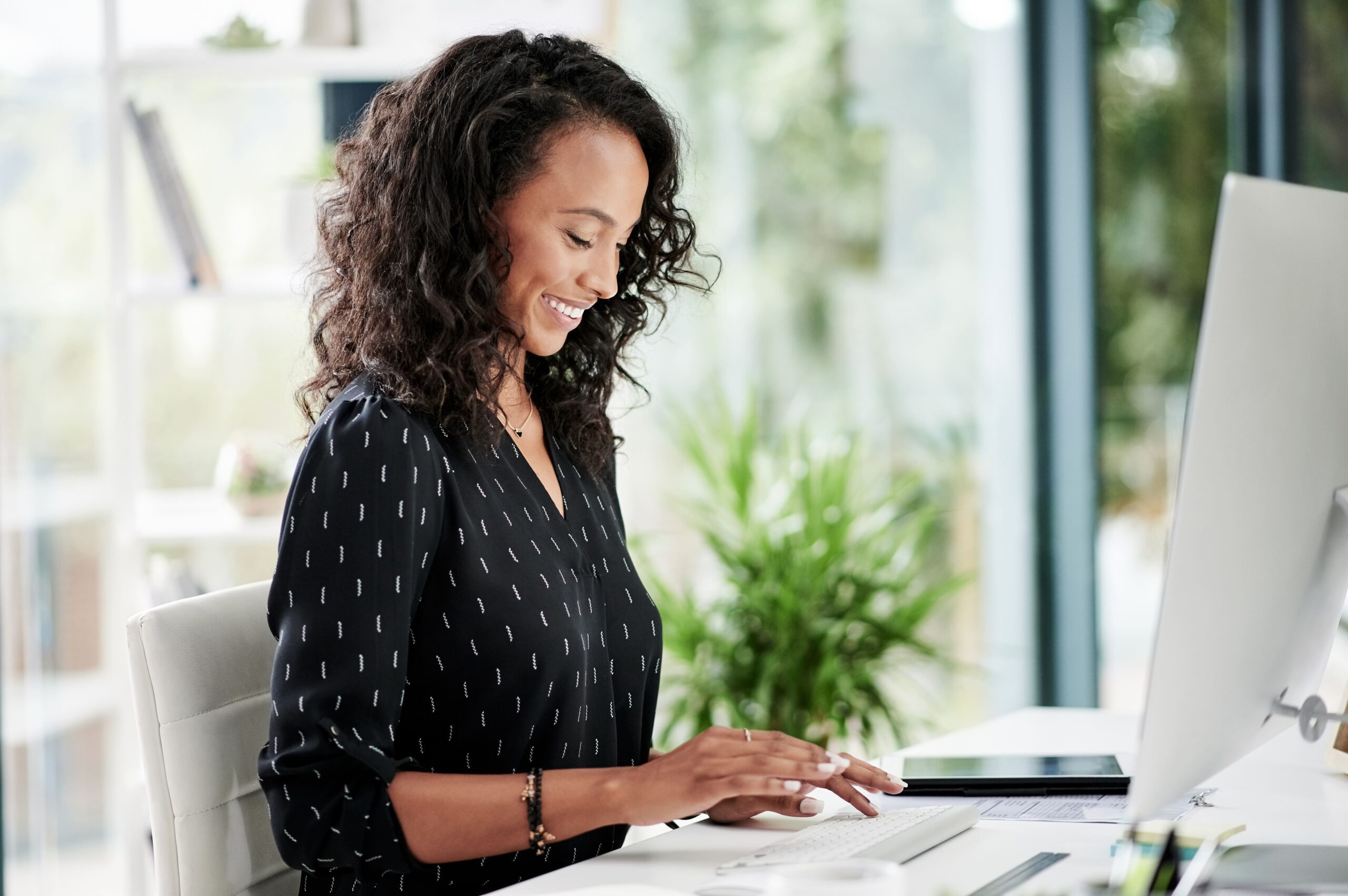 accountant on computer