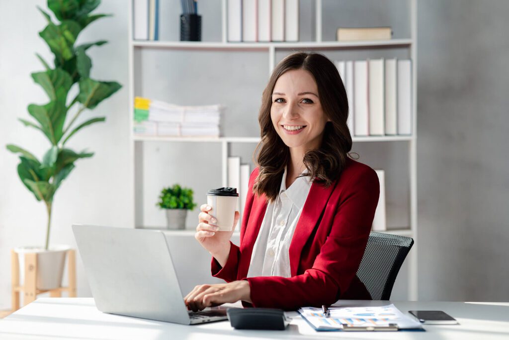 Confident Young Professional Woman Work Office